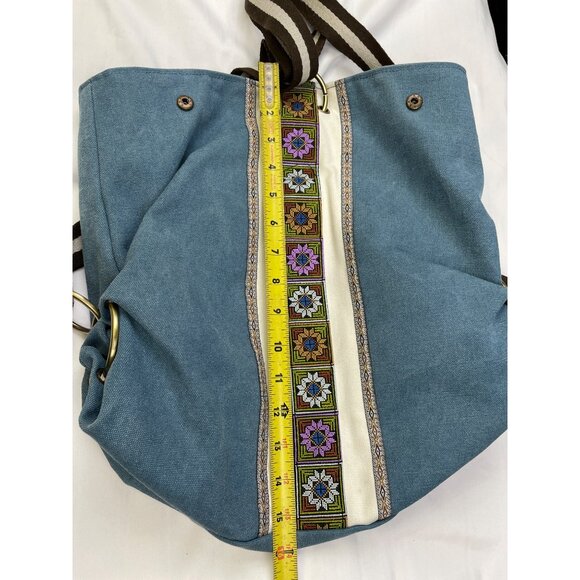 Women's Blue Denim Canvas Backpack SKU 3748 - Picture 10 of 11